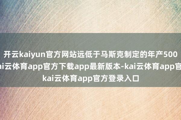 开云kaiyun官方网站远低于马斯克制定的年产5000台筹画-kai云体育app官方下载app最新版本-kai云体育app官方登录入口