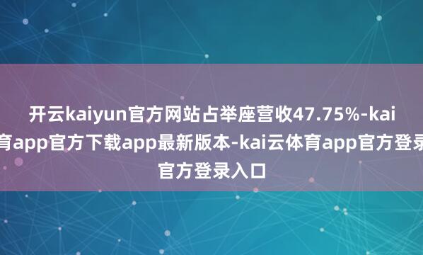 开云kaiyun官方网站占举座营收47.75%-kai云体育app官方下载app最新版本-kai云体育app官方登录入口